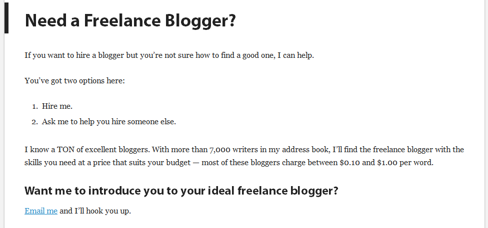 need a freelance blogger