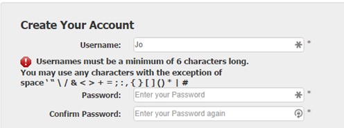 Complex Username or Password