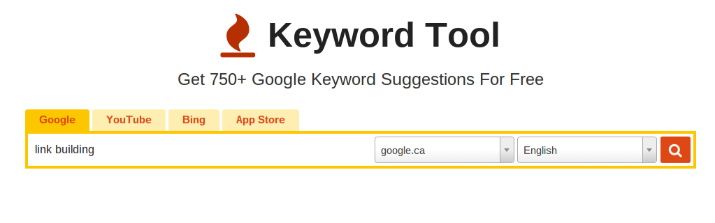 keyword tool search bar