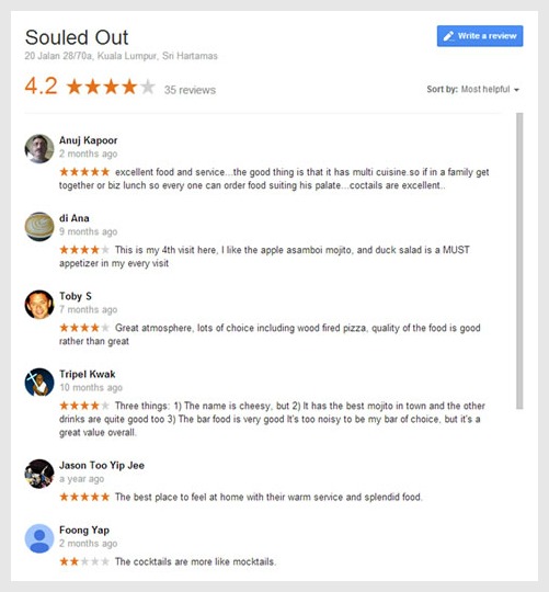 customer reviews