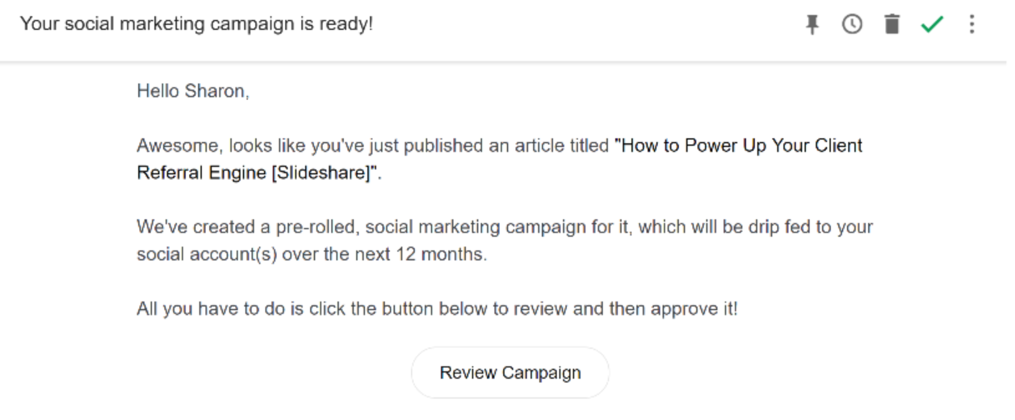 Review your social media campaign in Missinglettr