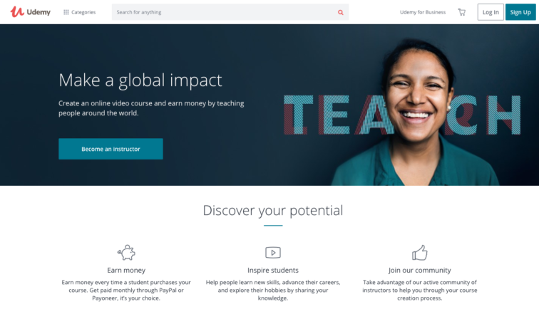 Udemy homepage