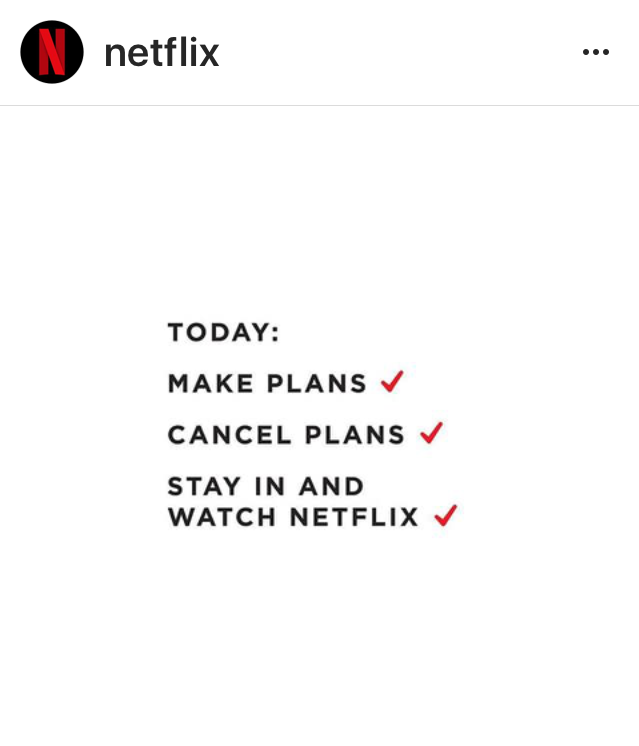 Netflix Instagram post