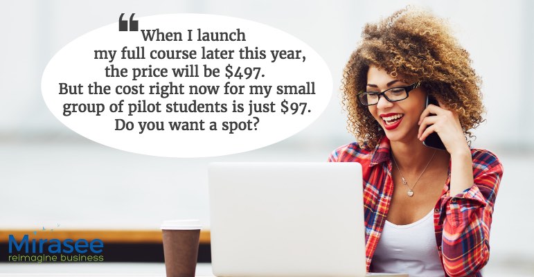 When I launch my full course later this year, the price will be $497. But the cost right now for my small group of pilot students is just $97. Do you want a spot?