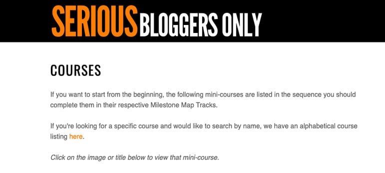 Serious Bloggers Only Membership Site