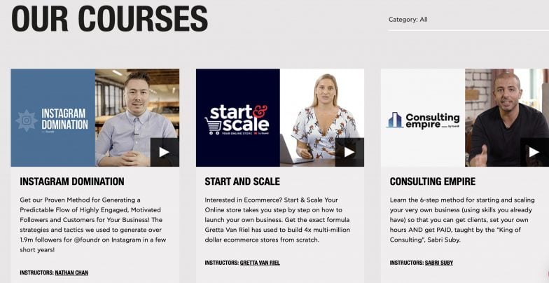 Foundr our courses