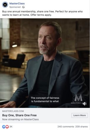 MasterClass Facebook Ad