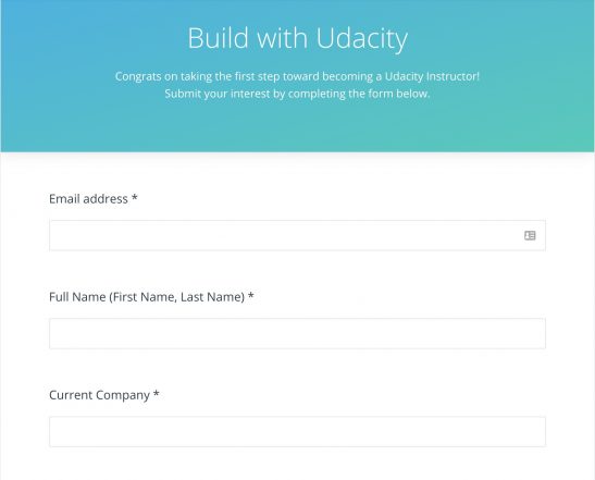 Udacity builder