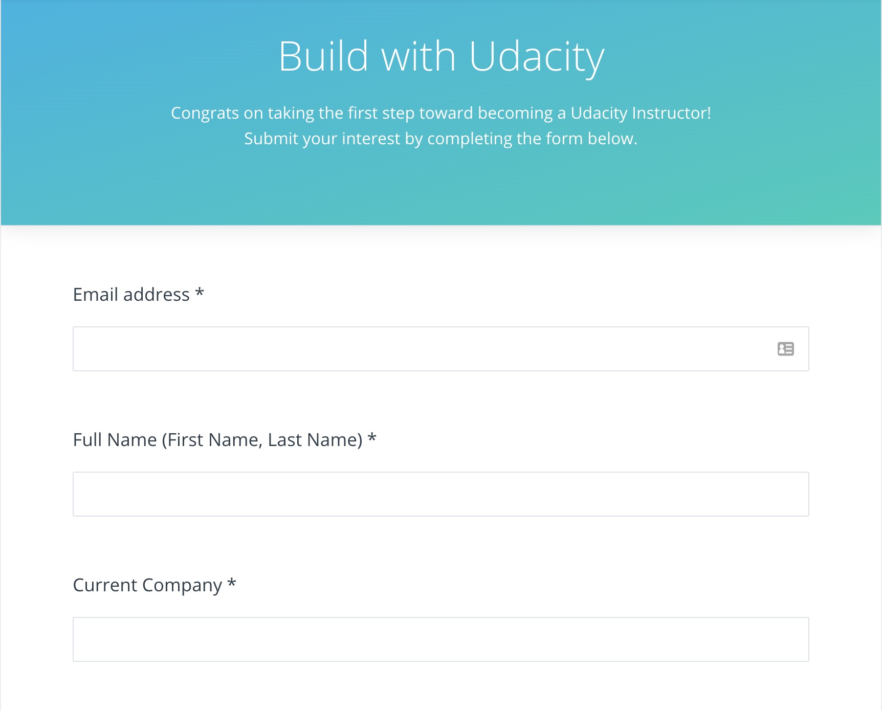 Udacity builder