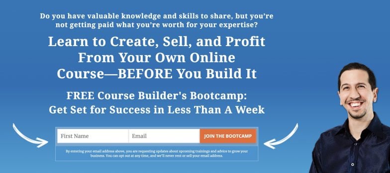 Course Builders Bootcamp landing page